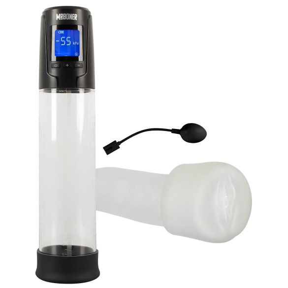 Mister Boner - akumulátorová automatická pumpa na penis (černá/průhledná)