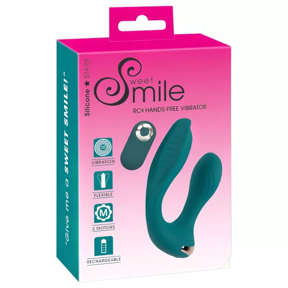 Couples Choice - hands-free vibrátor pro páry - silikonový, tyrkysový