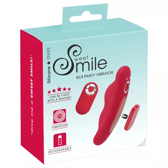 Smile - vibrační kalhotky s dálkovým ovládáním - akumulátor - červené