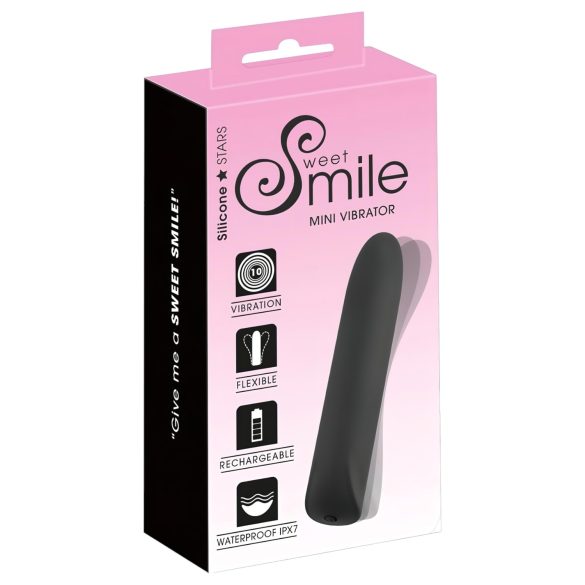 Smile - mini vibrátor na baterii - vodotěsný - černý