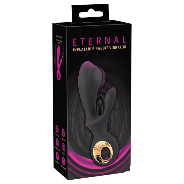 Eternal - vibrační pumpovací vibrátor s klitorálním ramenem - černý