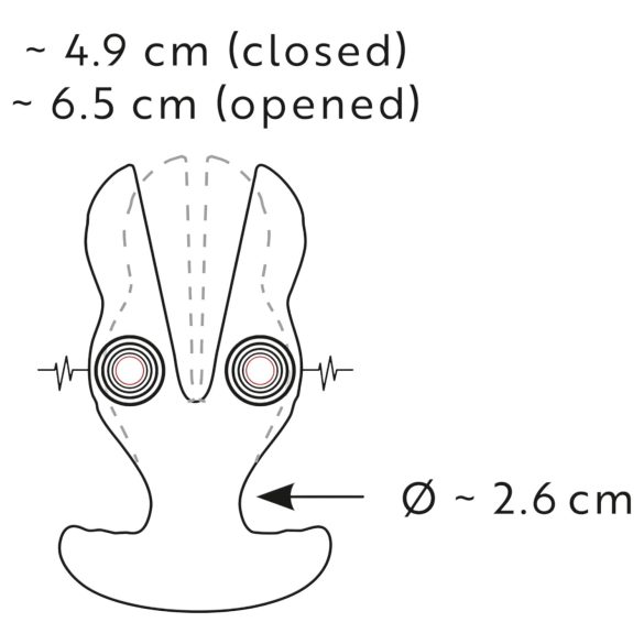 ANOS - anální vibrátor se dvěma rameny - černý