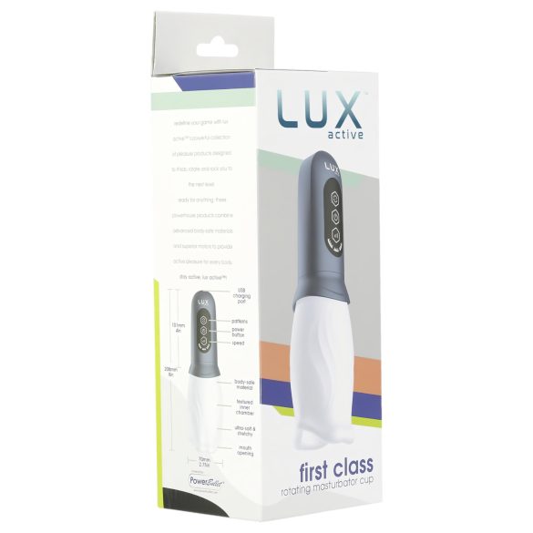 LUX Active First Class - rotační masturbátor - bílá/šedá