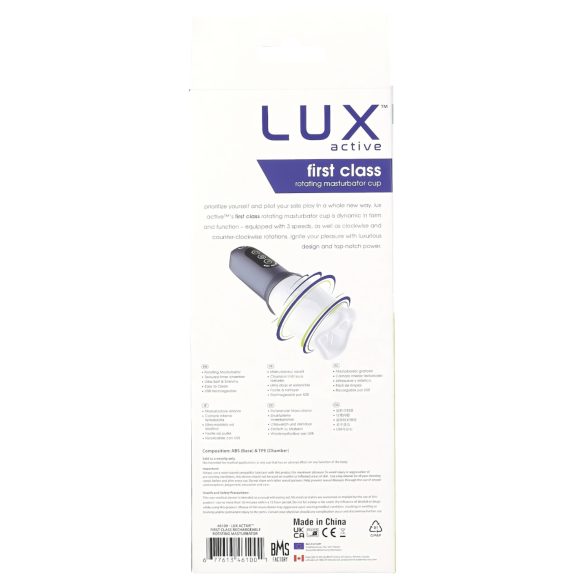 LUX Active First Class - rotační masturbátor - bílá/šedá