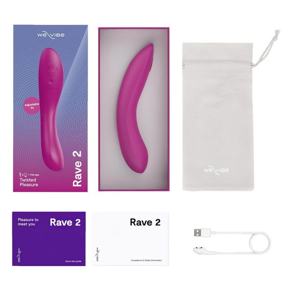 We-Vibe Rave 2 - vibrátor na bod G - dobíjecí, chytrý - růžový