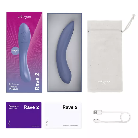 We-Vibe Rave 2 - G‑bod vibrační dildo ovládané aplikací (modré)