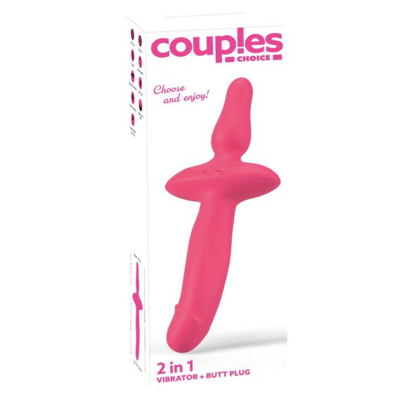 Couples Choice - vibrátor a anální kolík 2v1 - růžový