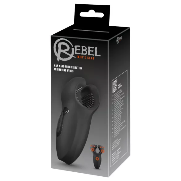 Rebel - vibrační stimulátor žaludu s pohyblivým ramenem (černý)