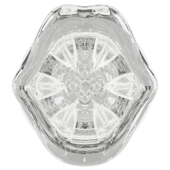 Stroker - vibrační rotační masturbátor - průhledný