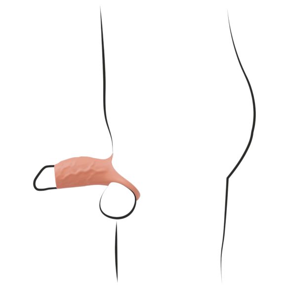 Realistixxx - vibrační návlek na penis s otevřeným koncem - tělová barva