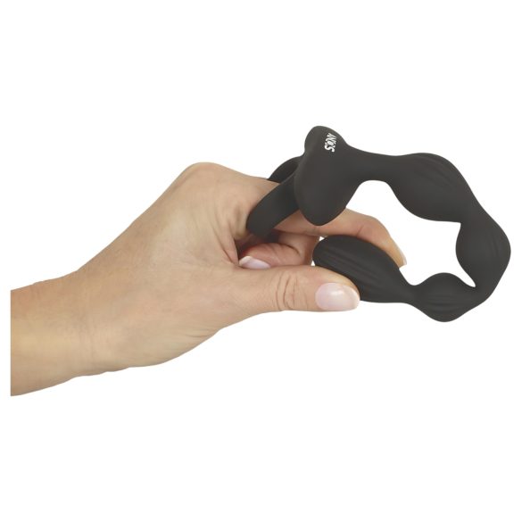 Anos - 2motorový anální vibrátor s pohyblivými kuličkami (černý)
