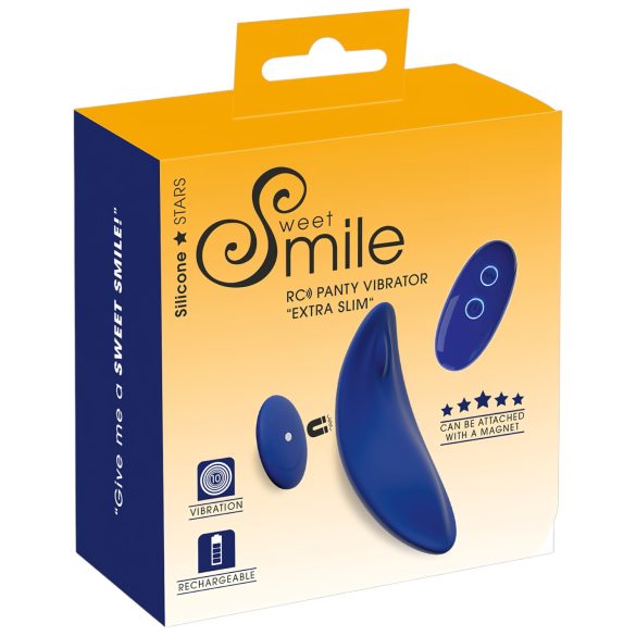 Smile - extra tenký, dálkově ovládaný vibrační kalhotky (modrá)