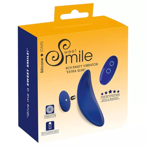 Smile - nositelné extra tenké vibrační kalhotky s dálkovým ovládáním (modré)