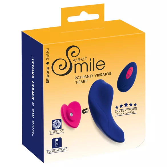 Smile - vibrátor do kalhotek na dálkové ovládání - modrá