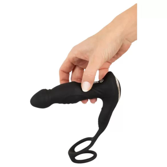 Rebel - vibrační masážní přístroj na prostatu s výstupkem (černý)
