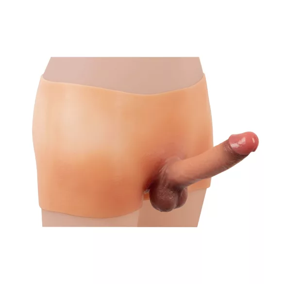 You2Toys - realistické vibrační dildo s popruhem - tělová barva