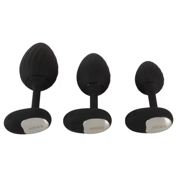ANOS - vibrační anální kolík set - černý