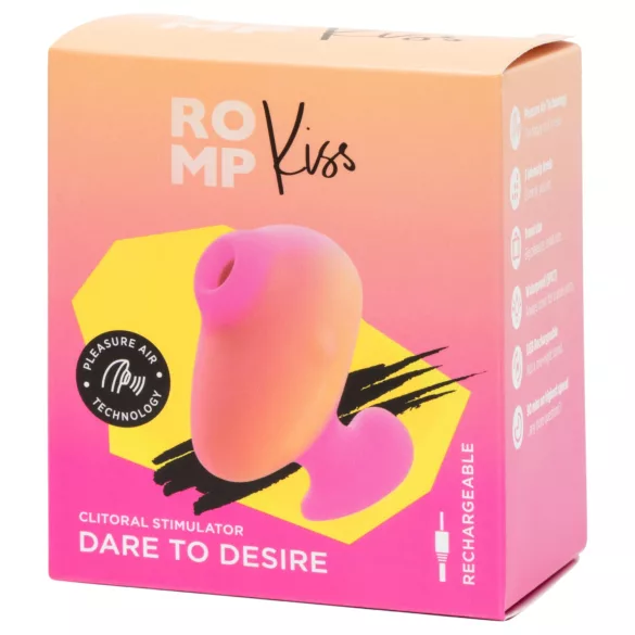 ROMP Kiss - vibrační stimulátor klitorisu s vlnami vzduchu (růžový)