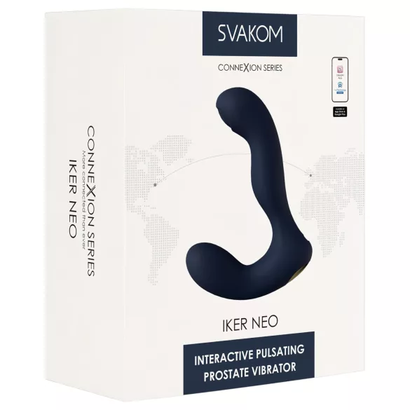 Svakom Iker Neo - interaktivní pulzující anální vibrátor - modrý