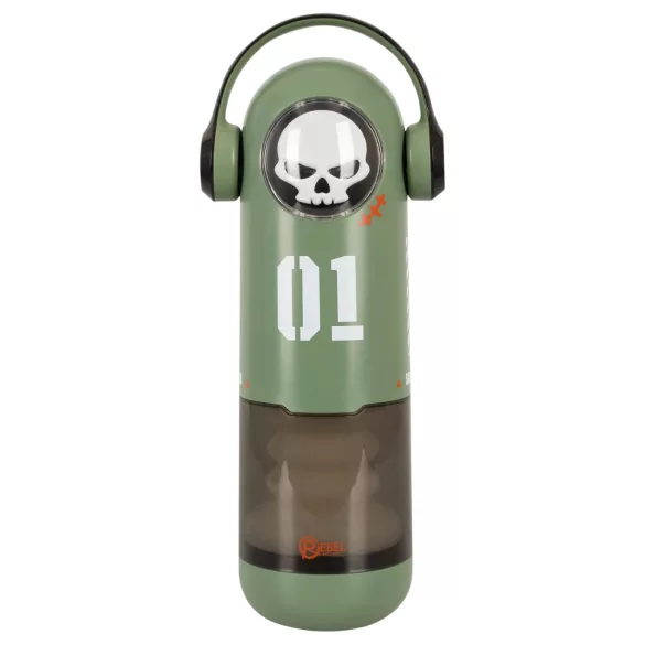 Rebel Skull - tlačící a vibrační masturbátor (zelený)