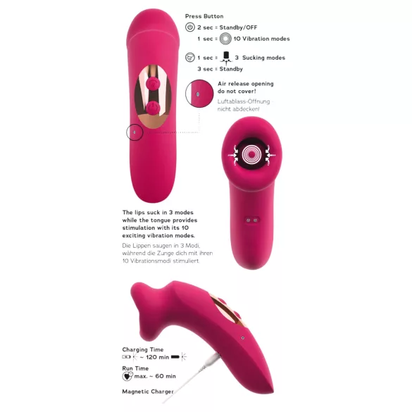 You2Toys Oral Fun - sací a lízající stimulátor klitorisu (růžový)