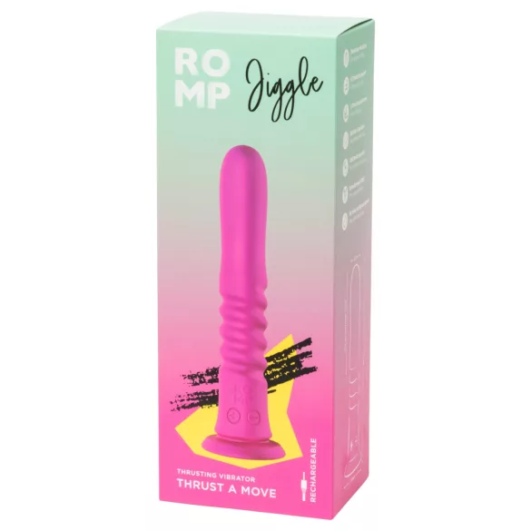 ROMP Jiggle - tlačný vibrátor s přísavkou (růžový)