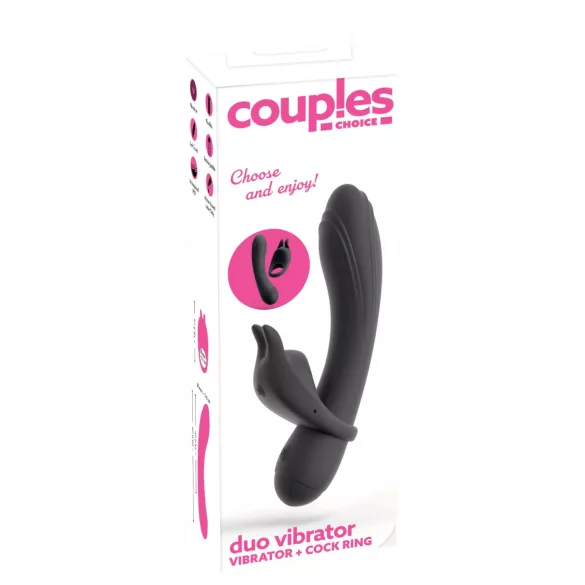 Couple Choice - vibrační kroužek na penis a G-bod - silikon šedý