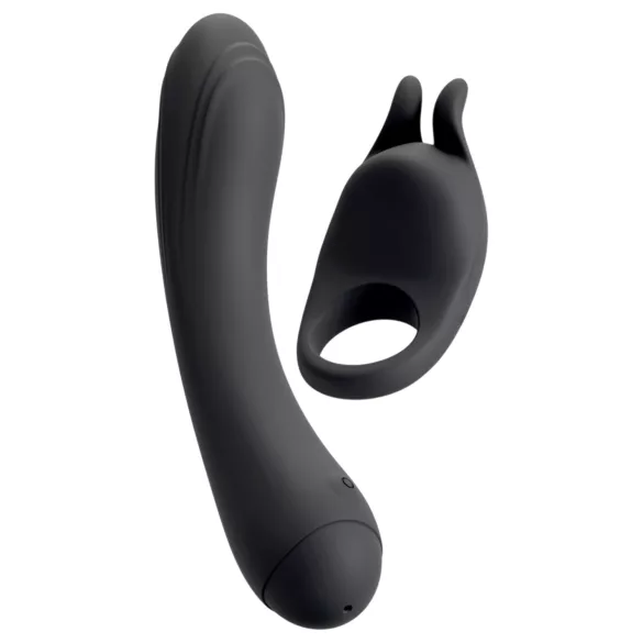 Couple Choice - vibrační kroužek na penis a G-bod - silikon šedý