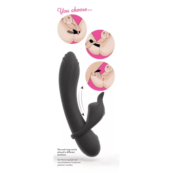 Couple Choice - vibrační kroužek na penis a G-bod - silikon šedý