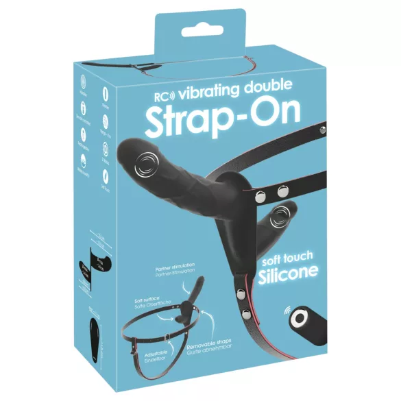 You2Toys - dálkově ovladatelný dvojitý připínací vibrátor (černý)