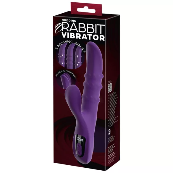 You2Toys - kývavý vibrátor s pohyblivým kroužkem a ramenem na stimulaci klitorisu (fialový)