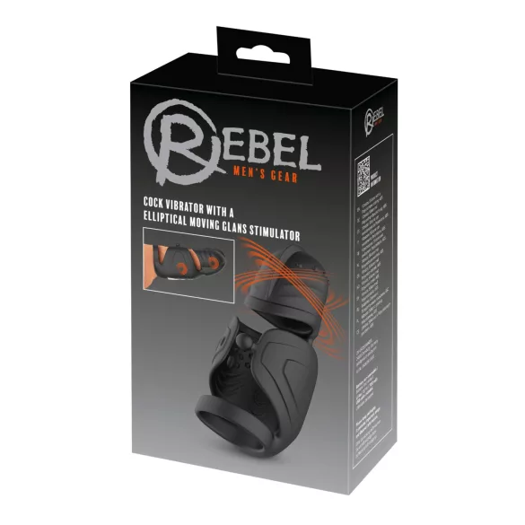 Rebel - vibrační stimulátor penisu pro muže s pohyblivým stimulátorem žaludu (černý)