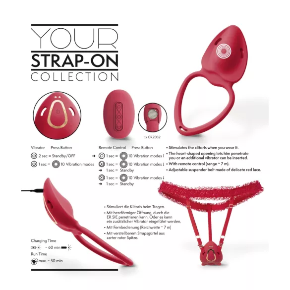 You2Toys - nositelný vibrační stimulátor klitorisu (červený)