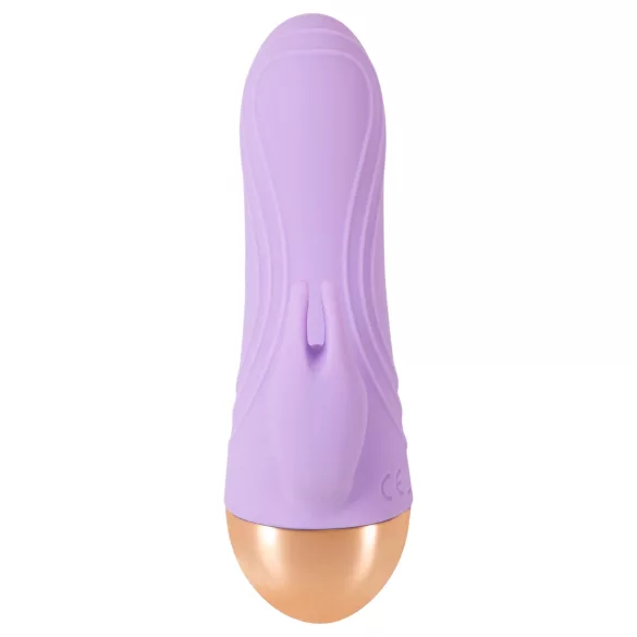 Cuties - akumulátorový, vodotěsný mini vibrátor s dráždičem klitorisu (fialový)