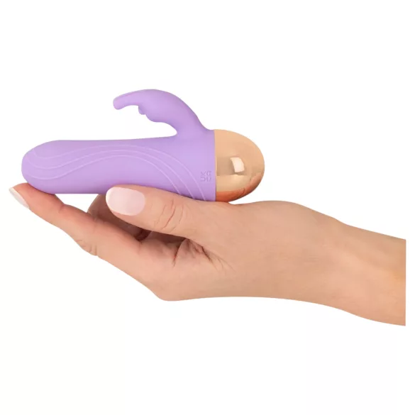 Cuties - akumulátorový, vodotěsný mini vibrátor s dráždičem klitorisu (fialový)