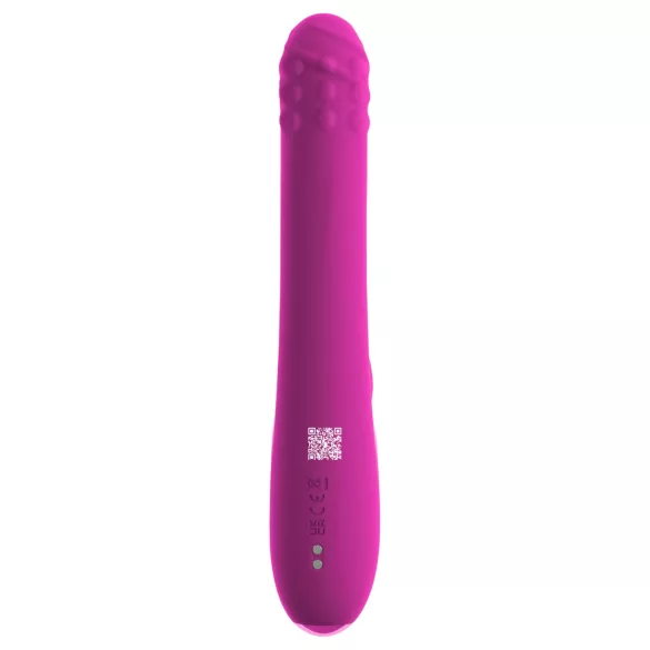 Sweet Smile - vibrační dildo s rotující klitorální pákou (růžové)