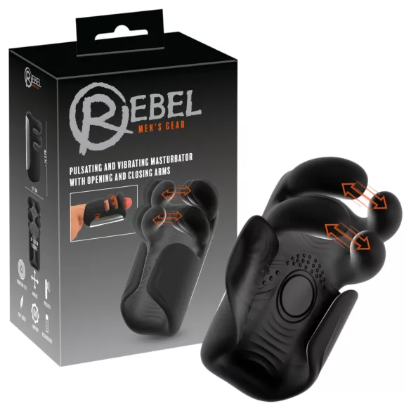Rebel - pulzující vibrační masturbátor (černý)