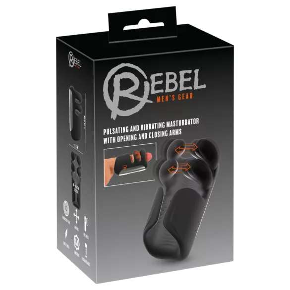 Rebel - pulzující vibrační masturbátor (černý)