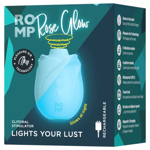 ROMP Rose Glow - vzduchový stimulátor klitorisu (modrý)