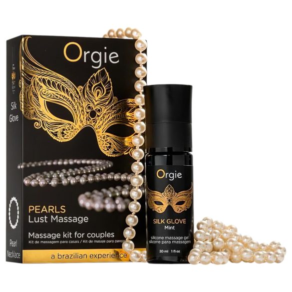 Orgie Pearls Lust - masážní gel s náhrdelníkem s perlami