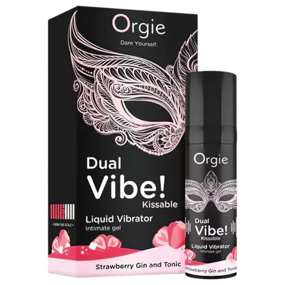 Orgie Dual Vibe - unisex tekutý vibrátor - Jahoda - Gin Tonic (15 ml)