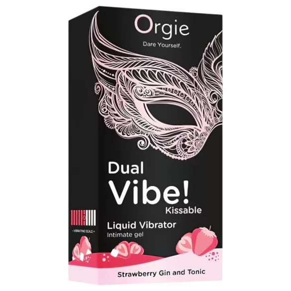 Orgie Dual Vibe - unisex tekutý vibrátor - Jahoda - Gin Tonic (15 ml)