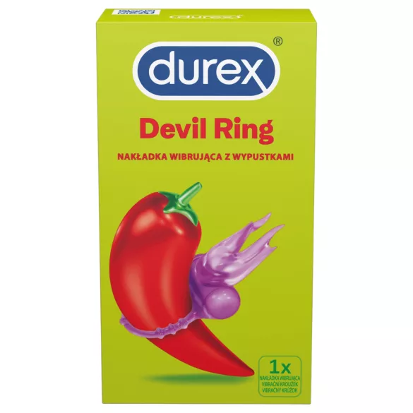 Durex - vibrační erekční kroužek - ďáblík - fialový