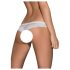 Obsessive Alabastra - květinová tanga s mašlí, otevřená - bílá - L/XL