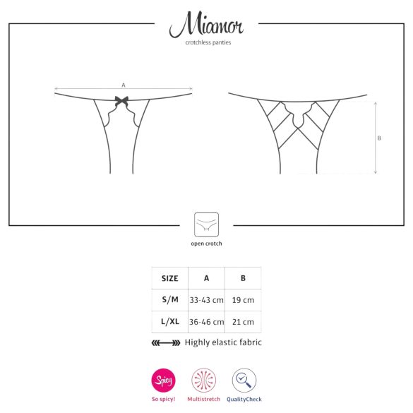 Obsessive Miamor - síťované otevřené krajkové kalhotky (černé) - L/XL