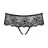 Obsessive Merossa - dámská tanga s otevřeným designem a kamínky - černá - 2XL/3XL