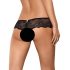 Obsessive Merossa - dámská tanga s otevřeným designem a kamínky - černá - 2XL/3XL