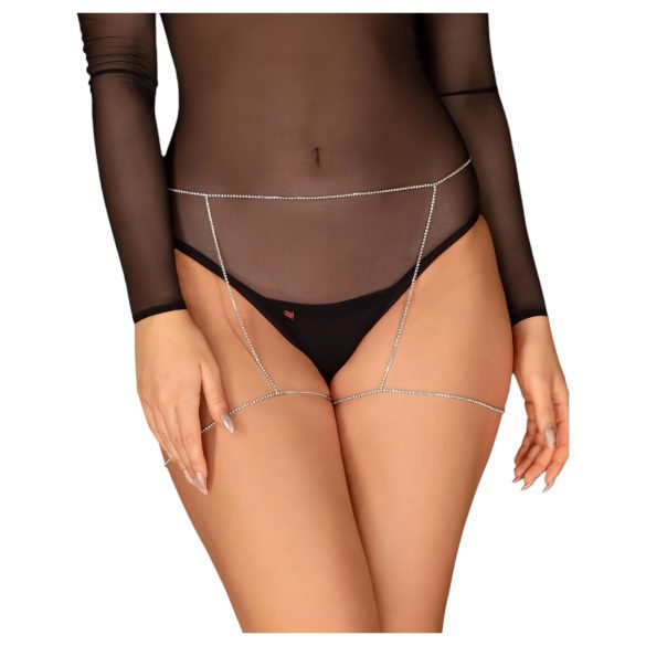 Obsessive Bijou 905 - tělový šperk pás (stříbrný) - S-L
