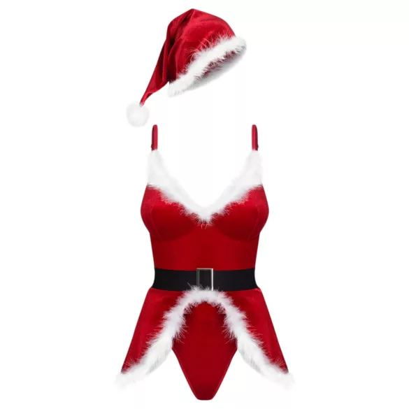 Obsessive Hot Santa - tří dílný mikulášský kostým pro ženy (červený) - L/XL
