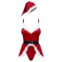 Obsessive Hot Santa - tří dílný mikulášský kostým pro ženy (červený) - L/XL